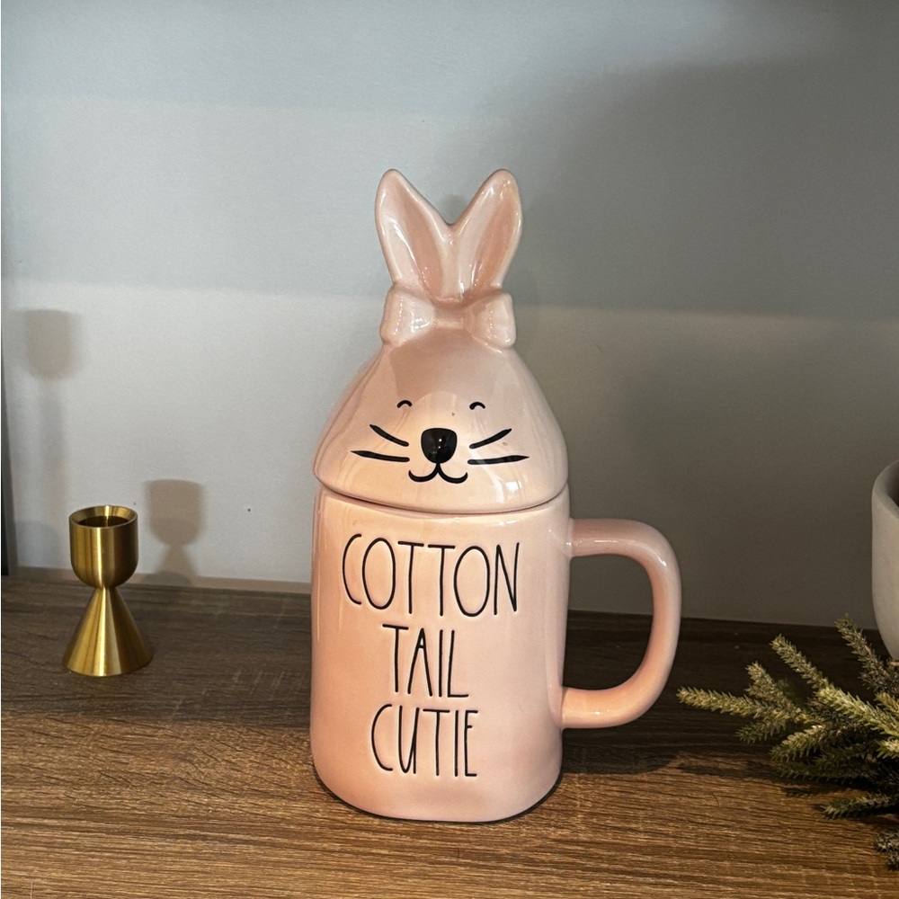 Rae Dunn Pink Cotton Tail Cutie Bunny Mug